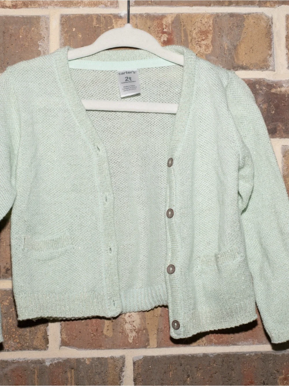 🍒FREE w/ ANY bundle! Carters green cardigan sweater